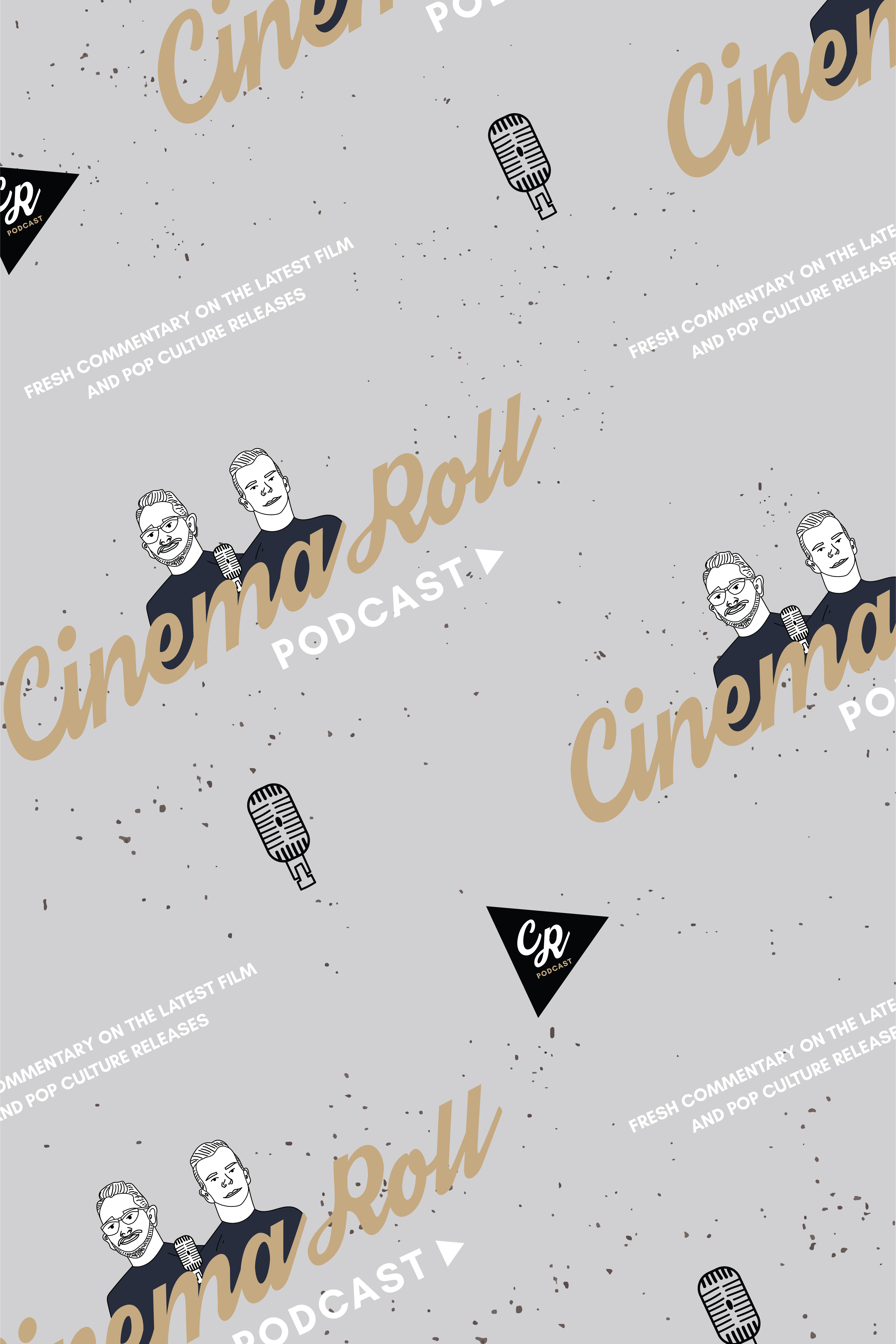 Brand design pattern for the Cinema Roll Podcast by Fort Worth-based brand designer, Victoria & Co.